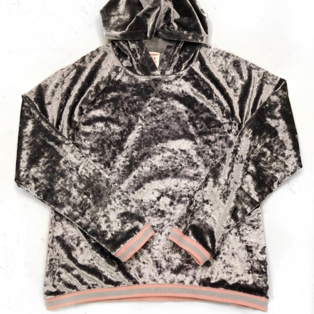 Crushed Velvet Barbie Core Hoodie Silver Pink